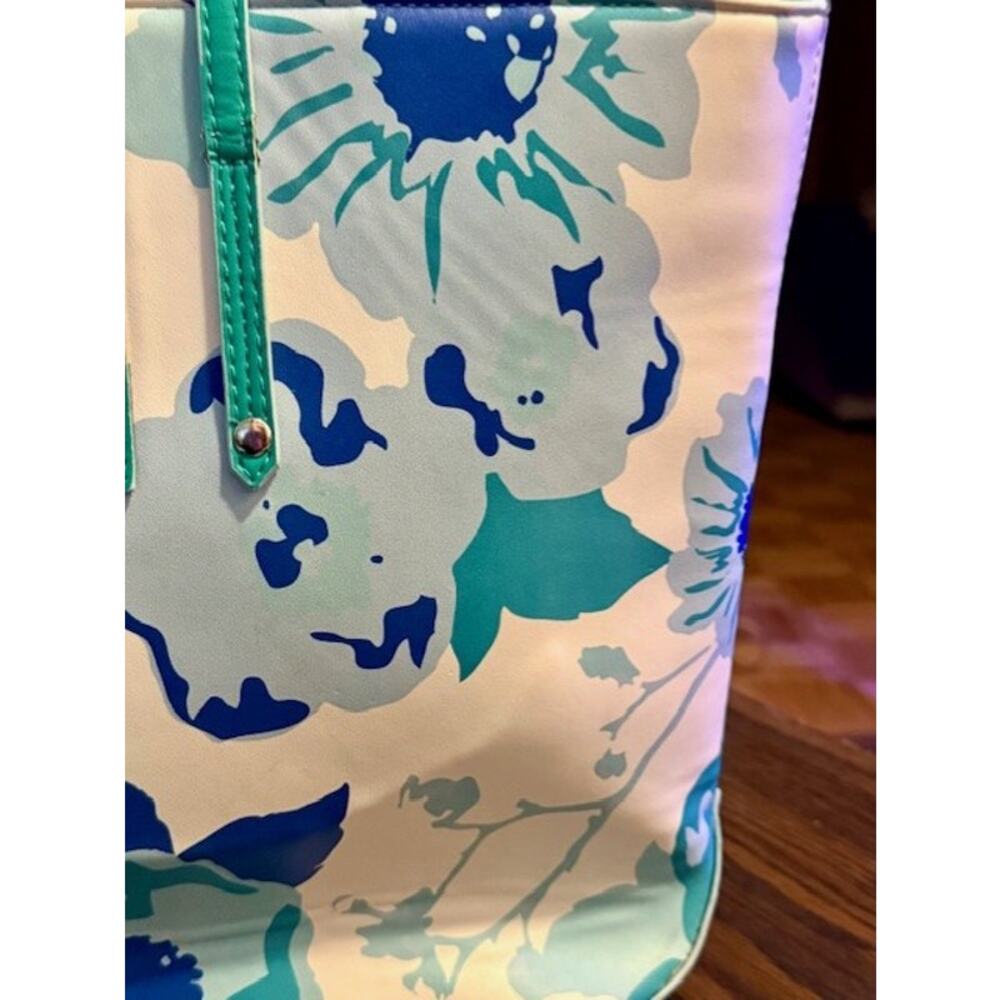 Kate Landry Floral Tote Bag Blue Green White Summer Beach Shoulder Bag - Picture 6 of 11